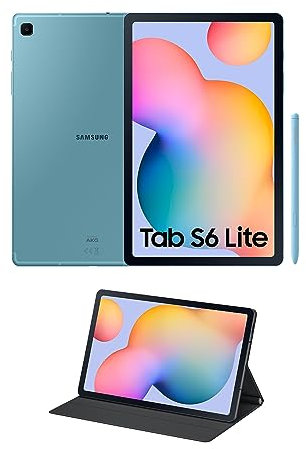 SAMSUNG Galaxy Tab S6 Lite avec étui 128 Go de Stockage – Tablette de 10,4, processeur Qualcomm Snapdragon 720G, WiFi, Android 12, Couleur Bleue (Version espagnole)