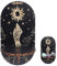 CREATCABIN Handkristall-Ausstellungsregal,Schwarzes Sonnenkristall-Regal,Holz-Hexe-Stoff-Wandregal,Schwebende Regale,Schmuckstück-Kristallhalter,Ständer Für Ätherisches Spirituelles,21.5x11.6cm