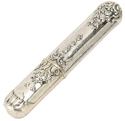 Tragbare Vintage-Nähnadeln, Nähnadeletui, Nadelhalter Im Vintage-Antik-Stil, Tragbarer Metall-Sticknadelhalter für Handnähnadeln, Nadeletui Im Vintage-Stil (Silber)