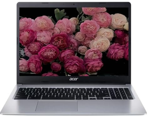 acer Chromebook 315,15.6 HD Display Laptop,Intel Celeron N4020(2.8GHZ), 4GB LPDDR4 RAM, 64GB eMMC SSD, Chrome OS, Silver, with Laptop Bag and TWE 64GB SD Card