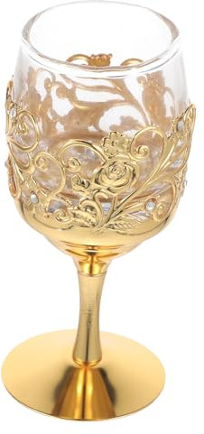 PRETYZOOM Metall Glas Weinbecher Geprägt Schnapsbecher Für Haushalt Camping Wiederverwendbar Leicht Zu Reinigen