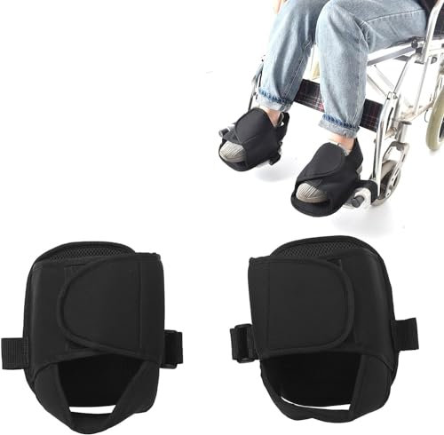 DaoGeSir rutschfeste Rollstuhl-Schuhe Mit Verstellbaren Befestigungsriemen, 2 Stück Rollstuhl-Fußstützen-Rückhaltegurt Anti-Rutsch-Rollstuhlsicherheit Feste Schuhe Rollstuhl-Schuhhalter