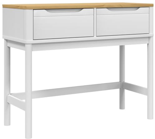 vidaXL Konsolentisch Floro Weiß 89,5x36,5x73 cm Massivholz Kiefer