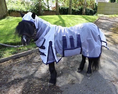 Ruggles Ultraleichte Miniatur-Fliegendecke für Shetlandpony, Esel, Abschnitt A und Miniaturpferd, Schwanzklappe, Bauchband, hervorragender Schutz vor Fliegen und Insekten, 90 cm
