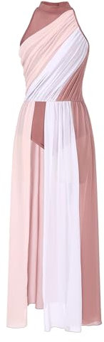 Hedmy Romba Tango Salsa con gonna avvolgente in chiffon, rosa antico, L
