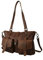 Vintage-Look Büffel Öl Pull-Up Leder Umhängetasche für Damen, Braun, Zwei Fächer, Magnetverschlüsse, Reißverschlussfächer, Smartphonefach