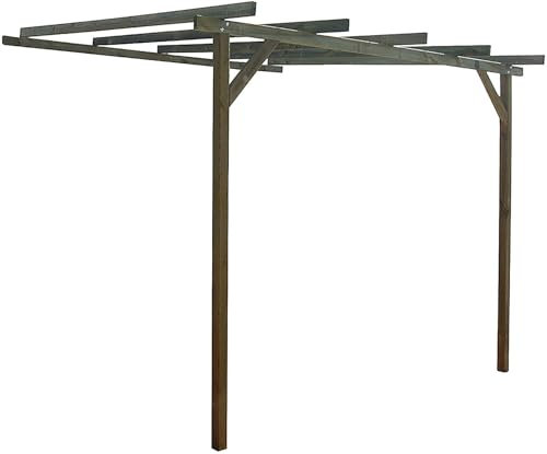 Pergola en bois gamme Kai de vie potager : où élégance et nature s'unissent (bois de pin, 300 x 300 x 240/270 cm)