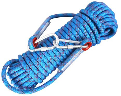 Solinder Kletterseil 10 mm Kletterseil für Erwachsene mit Doppelhaken, langlebig für Klettern, Baumklettern, Fitnessstudio und Outdoor-Abenteuer