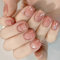 French False Nails,24PCS Short Almond Pale Pink Nails Tips,Blush Firework French Fake Nails,Acrylic Full Cover False Nails with Jelly Glue for Women Nail Art (Pale Pink, One Size)