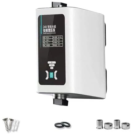 Home Automatic Water Pressure Booster Pump Hot and Cold Water Shower Booster Pump, High Pressure Intelligent Hot Water Circulator with Adapter for Sprinklers Shower Kitchen Garden