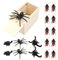 Celiodd Spinne in Der Box,Spider Prank Box,Scherzartikel Spinne,Spider Prank Toy Mit Ersatzkäfer 6 Stück Und Kakerlake 10 Stück,Für Kinder Erwachsene Halloween Party Favors Gifts
