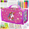 Juegos de Pintura 64Pcs,Estuche Escolar Set Papeleria,Regalo para Niña 4 5 6 7 8 9 10 Años,Set Papeleria Regalo,Bolígrafos de Colores,Adhesivas,Arte para Artesanía Regalos para Niñas