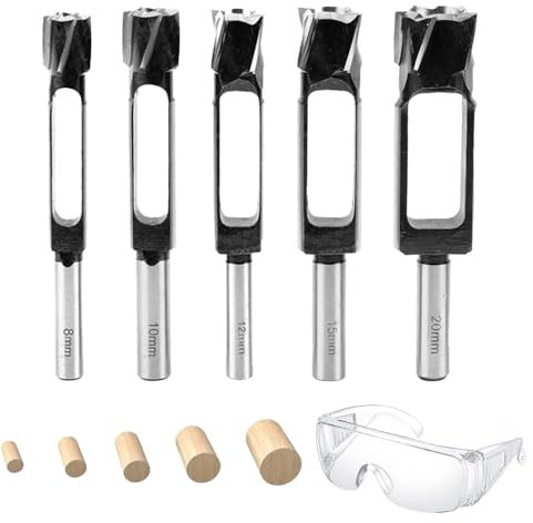 Lot De 5 Coupe-Trou Pour Bois, Cheville De Coupe Pour Tenon Foret Profond Pour Le Travail Du Bois Outil De Menuiserie Foret à Carotter Pour Le Travail Du Bois Fabrication De Meubles