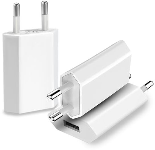 Yesimola 3 Piezas Cargador USB 5V 1A Universal,Cargador de alimentación,Punta de Cargador Adaptador Universal,para Reloj Inteligente/Teléfono Móvil/Auriculares/Tableta
