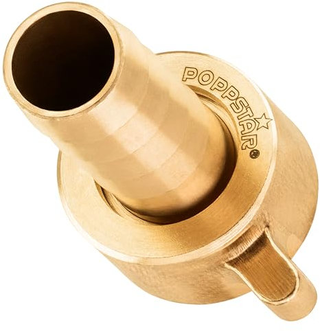 Poppstar Schlauchverbinder 1/2 Zoll Messing (inkl. Überwurfmutter mit Flachdichtung) Schlauchverschraubung 1/2 Innengewinde auf Schlauchtülle 1/2 Zoll (12,7mm)