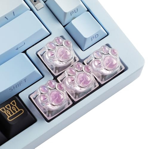 YMDK Cat Claw Personality Keycap ESC Key Shine Through Resin Arrow Keys Cute Creative Keycap for MX Mechanical Keyboard