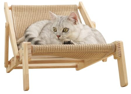 Sillón Rascador para Gatos | Cama Rascadora Ajustable para Mascotas - Herramientas Multifuncionales para Afilar Uñas, para Mascotas De Madera Maciza para Balcón Dormitorio Exterior E