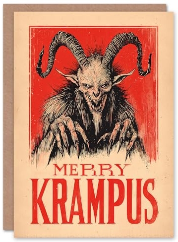Artery8 Christmas Card Merry Krampus German Fairytale Demon Horror Fan