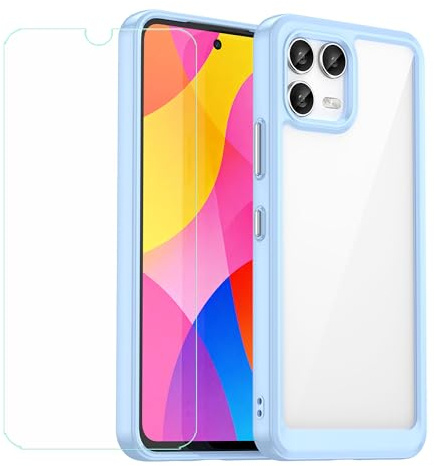 BMPNLSZ Hülle für T-Mobile T Phone 3 Pro + HD Displayschutz, Handyhülle Schutzhülle Cover TPU Case Handytasche - Gehärtetes Folie Schutzfolie (6,8)-MFXC - Blau2