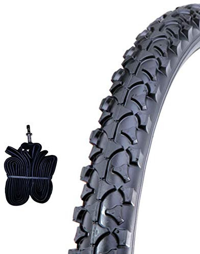 Pneu 1 + 1 chambre à air pour VTT Vélo Vélo Route Bike City Noir 26 x 1.95 (54 – 559)