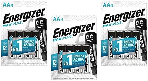 ENERGIZER Confezione da 3 blister da 4 batterie alcaline Max Plus AA / LR6 1,5 V