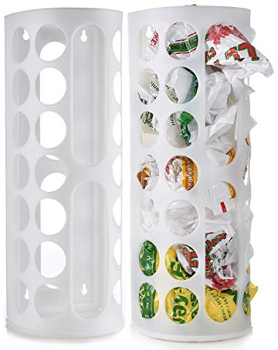 Handy Laundry Grocery Bag Storage Holder, Large Dispenser, Store & Reuse Plastic Shopping Bags, Access Holes for Easy Use (2-Pack)