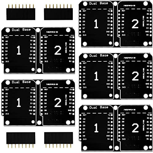 AZDelivery 5X Dual Base Shield PCB Board kompatibel mit D1 Mini NodeMCU ESP8266 inklusive E-Book!