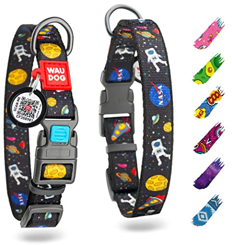 Hundehalsbänder für Jungen und Mädchen, Nylon große Hunde, extra großes Hundehalsband, Frauen, strapazierfähig (NASA, 35,8 cm – 55,9 Halsumfang)