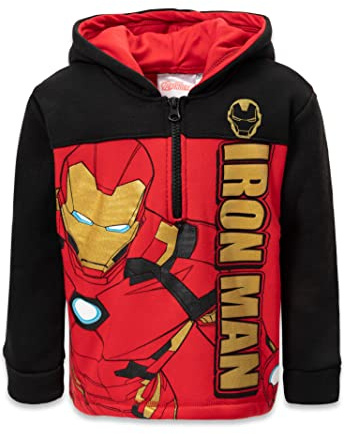 Marvel Avengers Iron Man Toddler Boys Half-Zip Hoodie Fleece 4T