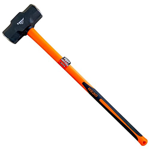 WEDO Fäustel Vorschlaghammer Mit Fiberglasstiel 7200g, Schlittenhammer, Hardware Werkzeug, Stemmhammer, Großer Hammer, Kohlenstoffstahl, Rutschfester Griff, Langlebig, Länge 894mm