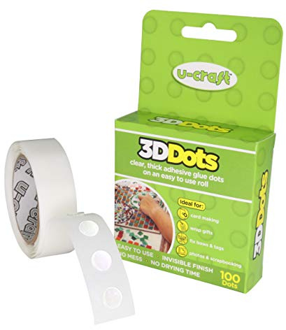 KLEBESHOP24 3D Klebepunkte doppelseitig, Ø 10 mm, 100 Stück | zum Basteln und Dekorieren, für 3D Effekte bei Bastelarbeiten