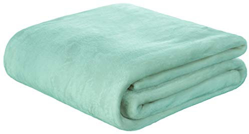 Brandsseller Flanelldecke Supersoft Kuscheldecke Tagesdecke Wohndecke - Uni - 180 x 220 cm (180 x 220 cm, Mint)
