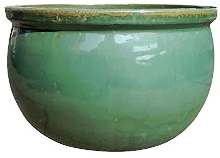 TucanoHamburg Blumentopf, Modell Bamboo in Jade, grün 25x15cm, frostfest