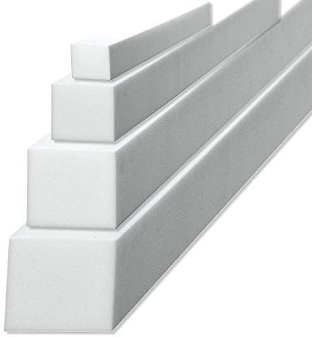 sunnypillow Schaumstoffstreifen Matratzenverlängerung aus Schaumstoff Polster Zuschnitt 10 x 10 x 90 cm RG 25/44 Matratzenausgleich in vielen Größen zur Auswahl