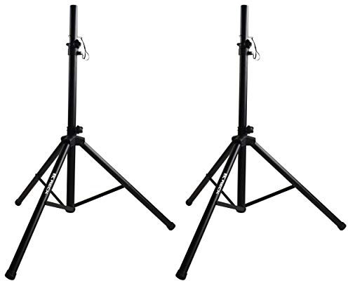 RECK Professional PA DJ 2 tripod speaker stands,4-6ft Adjustable Height, 35mm Compatible Insert, for stage/studio monitor/home