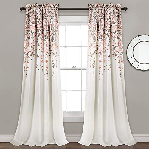 Lush Decor Paire de Rideaux occultants pour fenêtre Motif Fleurs pleurantes Rose pâle 241,3 cm de Long x 132,1 cm de Large