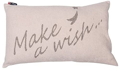 David Fussenegger Kissenhülle Silvretta 'Make a Wish ...' 30 x 50 cm Sand