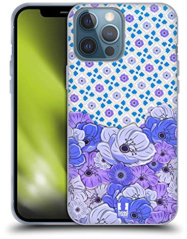 Head Case Designs Lilla Blu Floreale Custodia in Gel [Protezione di Grado Militare] Compatibile con Apple iPhone 13 PRO Max E Compatibile con MagSafe