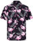 J.VER Hawaii Hemd Männer Funky Hawaiihemd Blumenmuster Flamingo Kurzarm Sommer Leicht Freizeithemd Regular Fit Strandhemd Schwarz Flamingo M