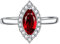 ANAZOZ Bague Réglable Femme, Marquise Zirconium Rouge Scintillant