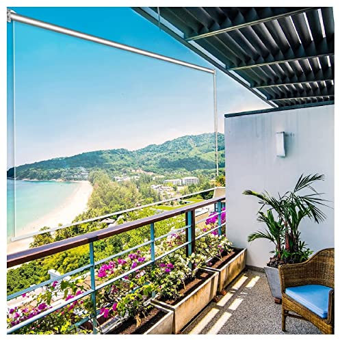 Transparente Vinyl-Rollläden Transparente, Wasserdichte PVC-Rollos, Große, Transparente Rollos, Regenschutzvorhang For Den Außenbereich, Mit Beschlägen, Winddicht, For Balkon, Pergola, Pavillon ( Colo