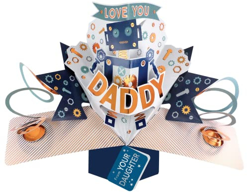 From Your Daughter Robot Daddy Pop Up Card Father's Day, Birthday, Any Occasion POP008F32