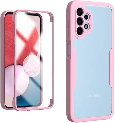 betterfon 360 Grad Hülle Kompatibel mit Samsung Galaxy A13 4G | Handyhülle mit eingebautem Displayschutz für Galaxy A13 4G | Rosa