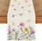 Artoid Mode Blumen Schmetterling Frühling Tischläufer, Saisonnal Sommer Küche Tisch Dekoration Drinnen Urlaub Party Dekor 40x140 cm