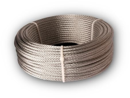 Chapuis - Câble de Traction Non Gainé - Acier Dur Galvanisé - Charge de Travail Indicative 160 kg - Diamètre 4 mm - Longueur 50 m - Levage et Remorquage