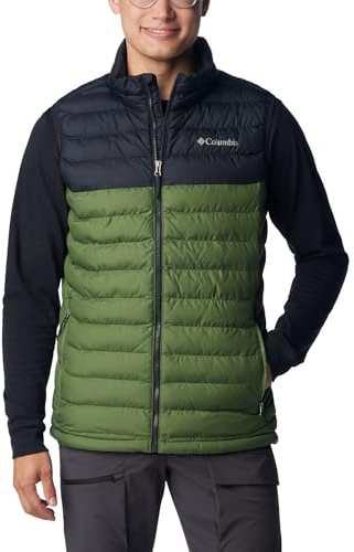 Columbia Men's Powder Lite Vest, Puffer Vest Body Warmer, Canteen/Black, Size XS
