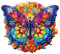 CHARMIBLE Wooden Jigsaw Puzzle, 40x35.8cm Mandala Butterfly, 300pcs, Wood, Unisex, 6-12 Years, Nature-inspired, All Skill Levels, Patience Skill, 1 Set, 1 Item, 1 Puzzle, 1 Unit, 1 Package, 300 Pieces