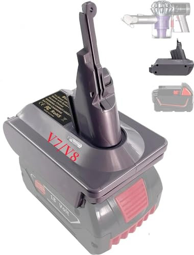TEPULAS Upgraded Battery Adapter for Dyson V7+V8 Vacuum Cleaner, Vacuum Adapter for Bosch GBA 18V Lithium Battery Convert to for Dyson V7 V8 Animal Absolute Stick Vacuum Cleaners (Adapter Only)
