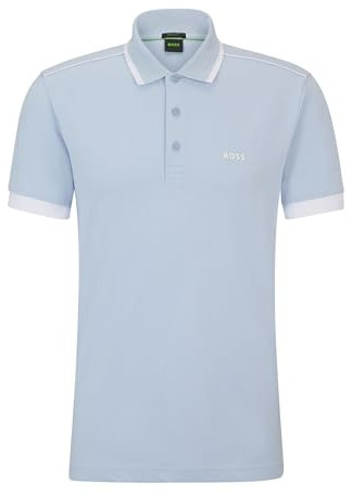 BOSS Hommes Paddy 1 Polo en piqué de Coton à Rayures et Logo Contrastants
