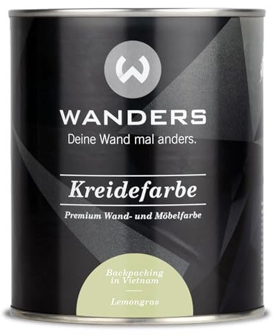 Wanders Shabby Chic Kreidefarbe 750 ml - Lemongras/Helles Gelbgrün - Küchenmöbellack und Möbelfarbe ohne Schleifen. Chalk Paint, für Holz & mehr. Hohe Deckkraft, schnell trocknend
